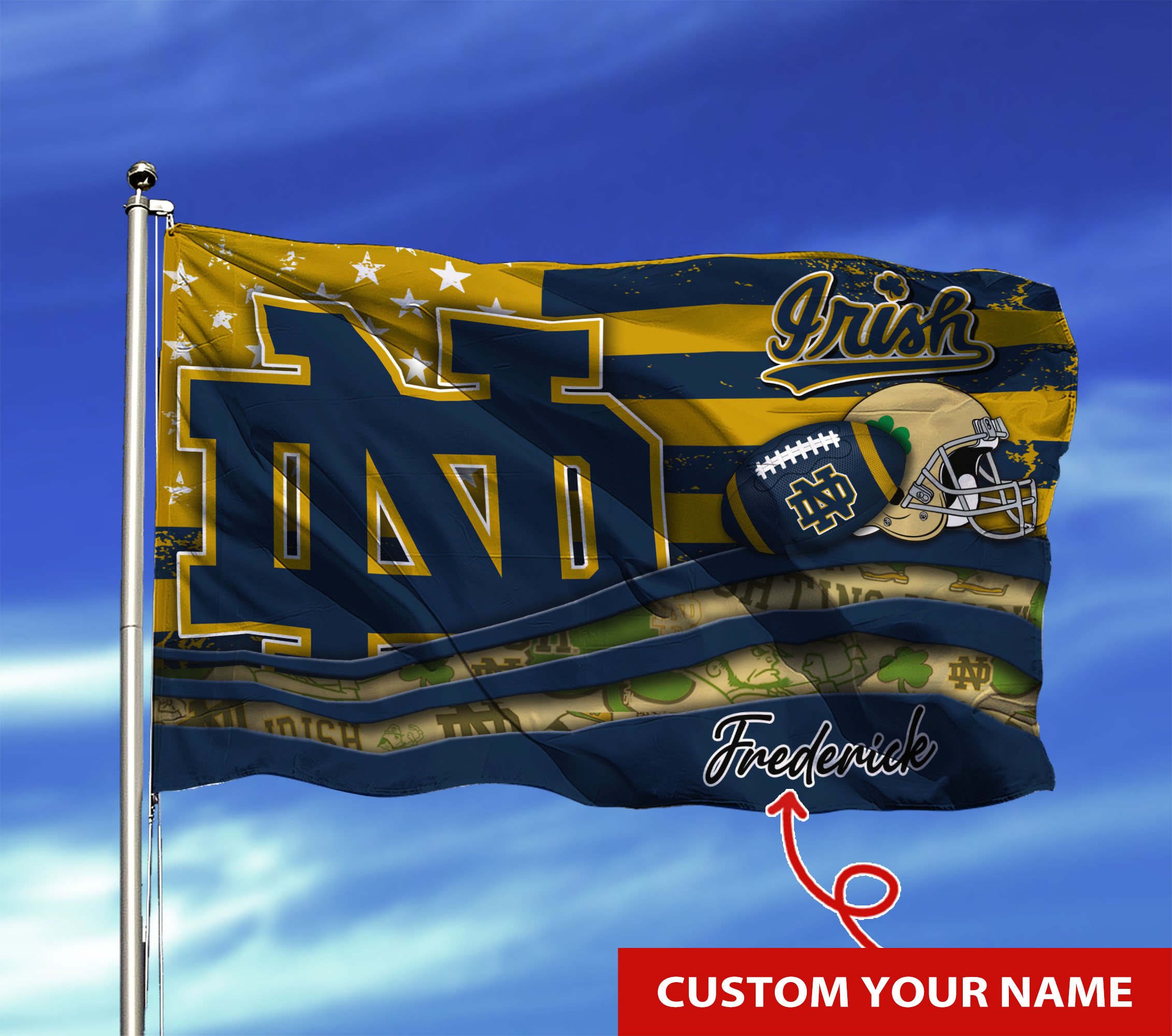 Notre Dame Fighting Irish Custom Flag3x5ft For This Season TU26897